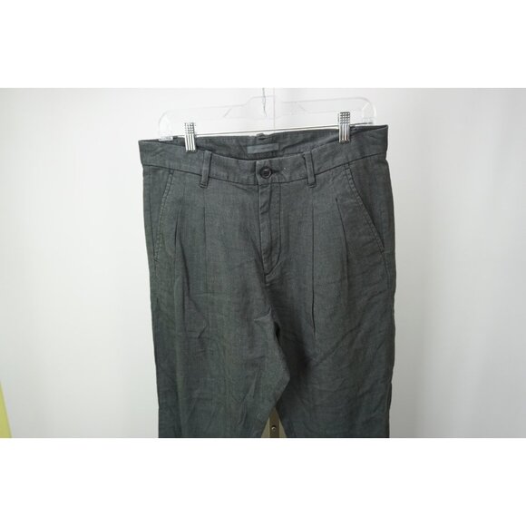 John Varvatos Elma Gray Black Kian Dropped Carrot Fit Cotton Pants Sz 32 New